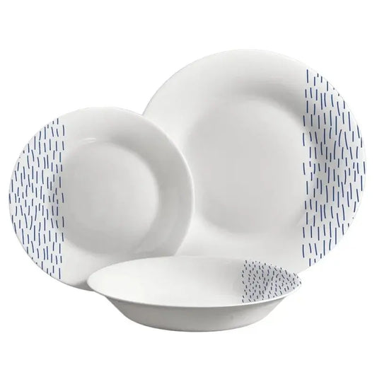 Ensemble de 18 assiettes rondes décorées
