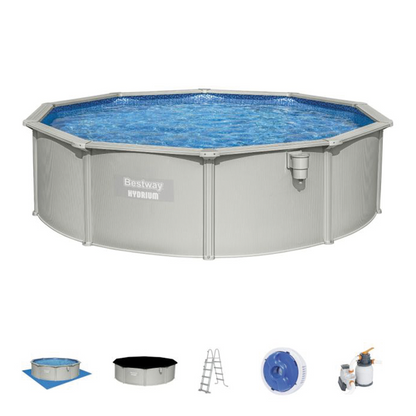 Piscine Hors-Sol Ronde Hydrium 460x120 cm Grise