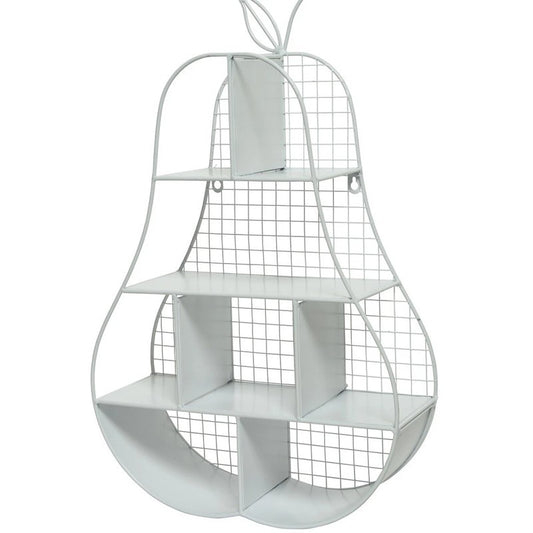 Bibliothèque décorative en métal en forme de poire blanche 40 × 15 × H65 cm