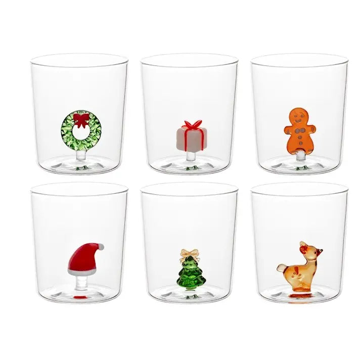 Verre en borosilicate avec figurine de Noël — 35 cl, 1 pièce assortie