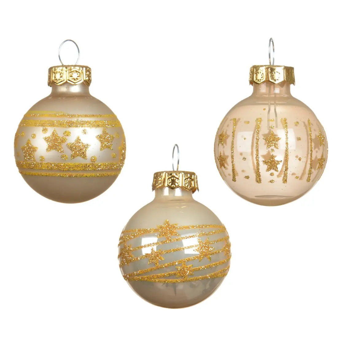 Box 9 palline di Natale in vetro perla lucide e opache Ø3 cm