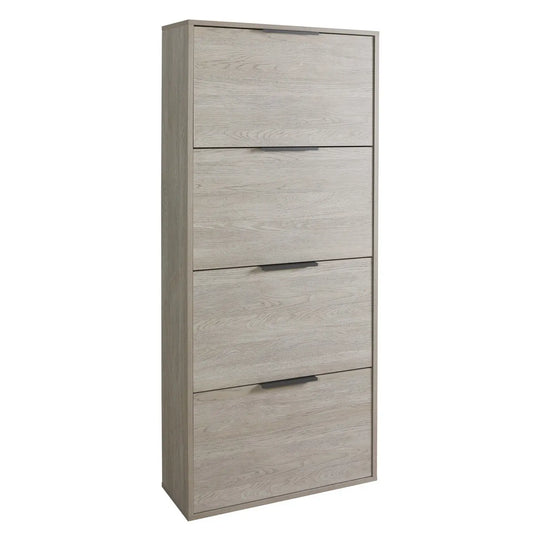 Scarpiera 4 ribalte rovere gessato  cm 65x25x147 h