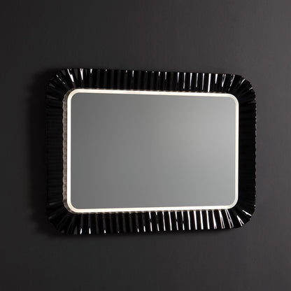 Miroir avec cadre en verre noir 94x68 cm