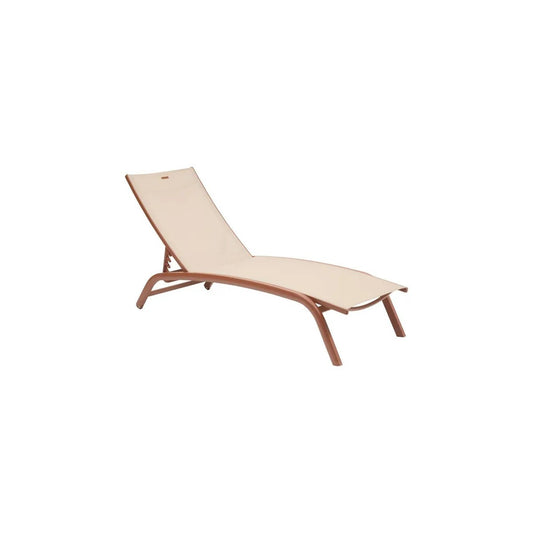 Bain de soleil en lin acajou Bonao 171 x 64 x 84,5 cm