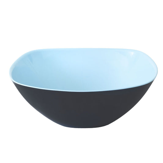 Récipient/saladier 25 x 25 x H 10 cm noir/bleu clair