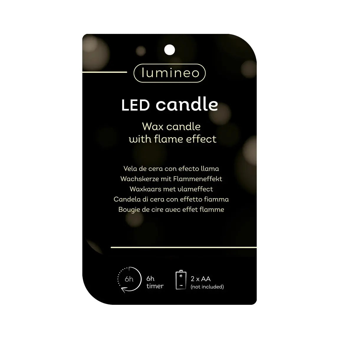 Candela in cera crema con LED Ø7,5 × H16 cm