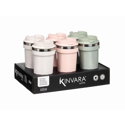 Mug isotherme avec couvercle 450 ml couleurs assorties