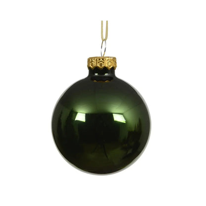 Sfera natalizia in vetro verde pino lucido Ø15 cm