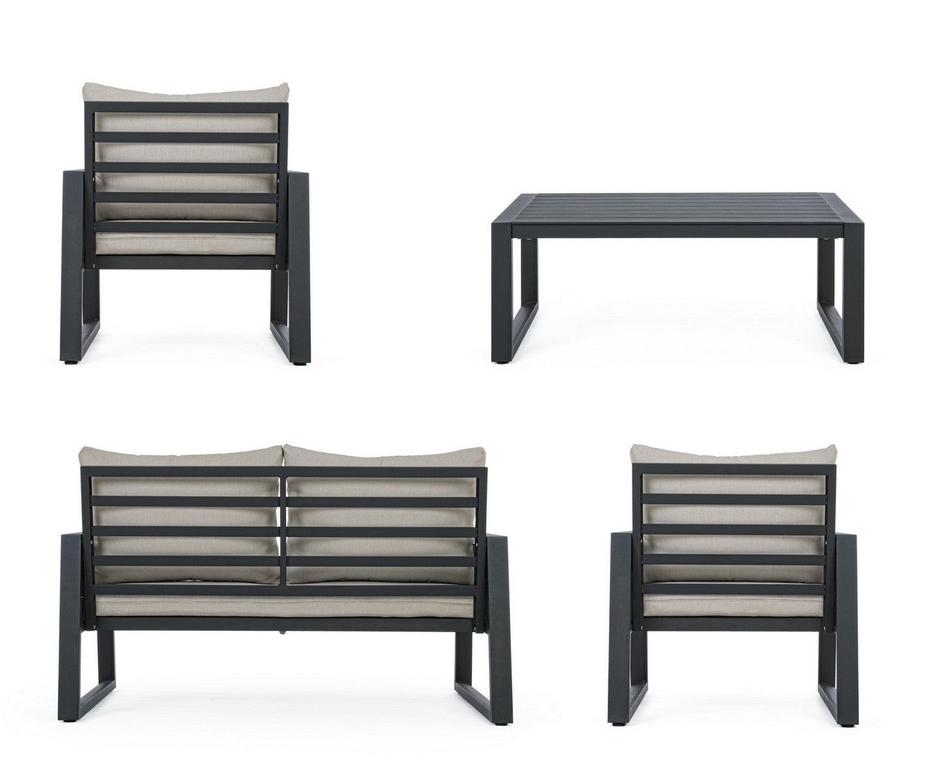 Ensemble salon de jardin Captiva anthracite