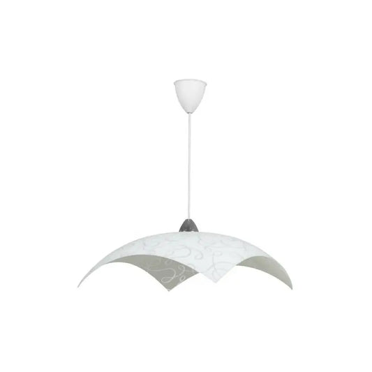 Marilena sospensione 50x50 cm 1xE27 cromo-bianco vetro lastra bianco