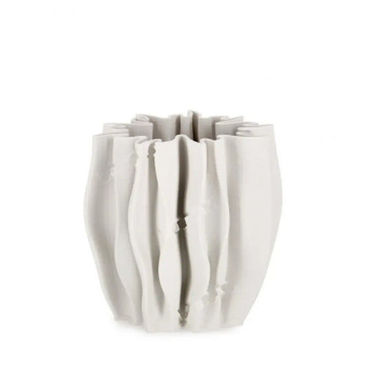 Vase Osaki rond blanc H22 cm