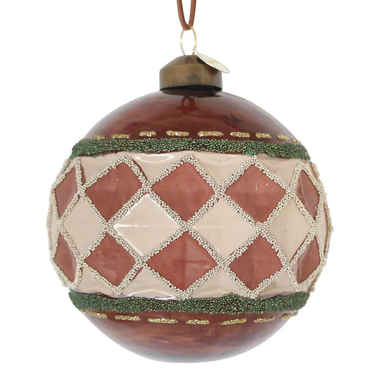 Sphère décorative Geometrical en verre marron Ø 10 cm