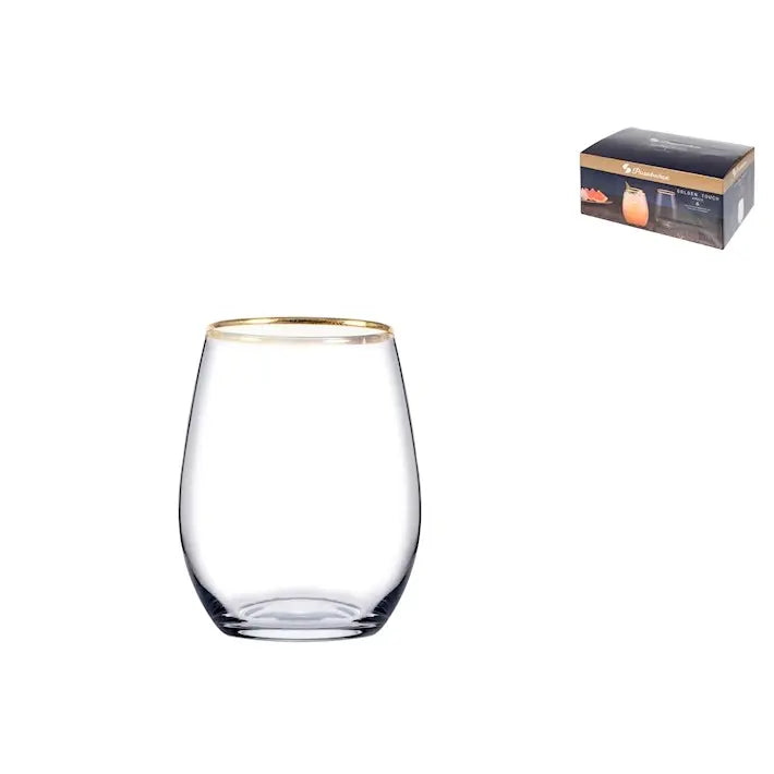 Lot de 6 verres Amber à bord doré, 35 cl