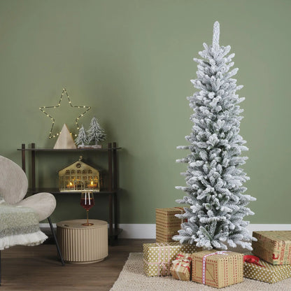 Albero di Natale Slim Fir verde innevato Ø53 × H150 cm