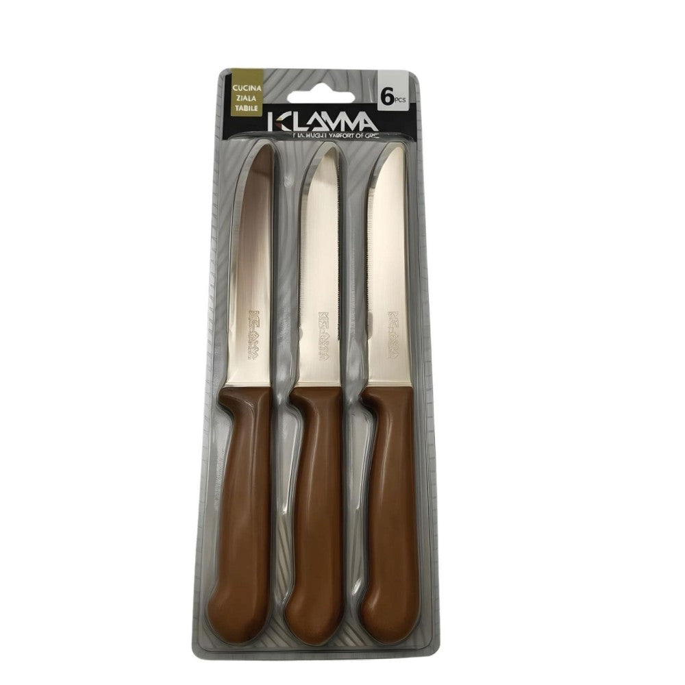 Set 6 coltelli da tavola kelama deluxe colore marrone