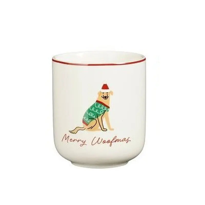 Set 4 tazzine da caffè con cane natalizio assortito 7,5 cm