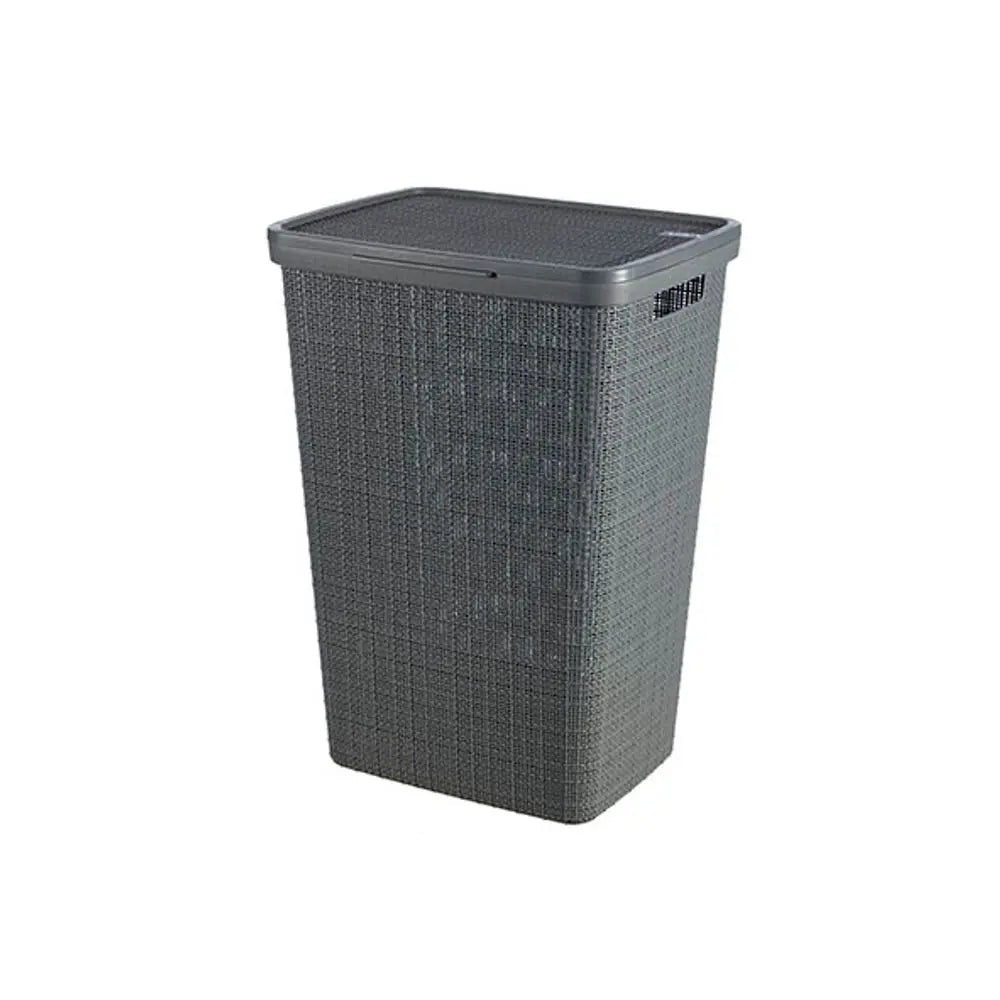 Curver Panier à linge gris jute 58l cm 43x34x60 h