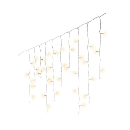 Catena luminosa LED Icicle bianca con luce bianco caldo da esterno 480 × H52 cm