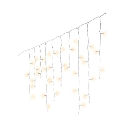 Catena luminosa LED Icicle bianca con luce bianco caldo da esterno 480 × H52 cm