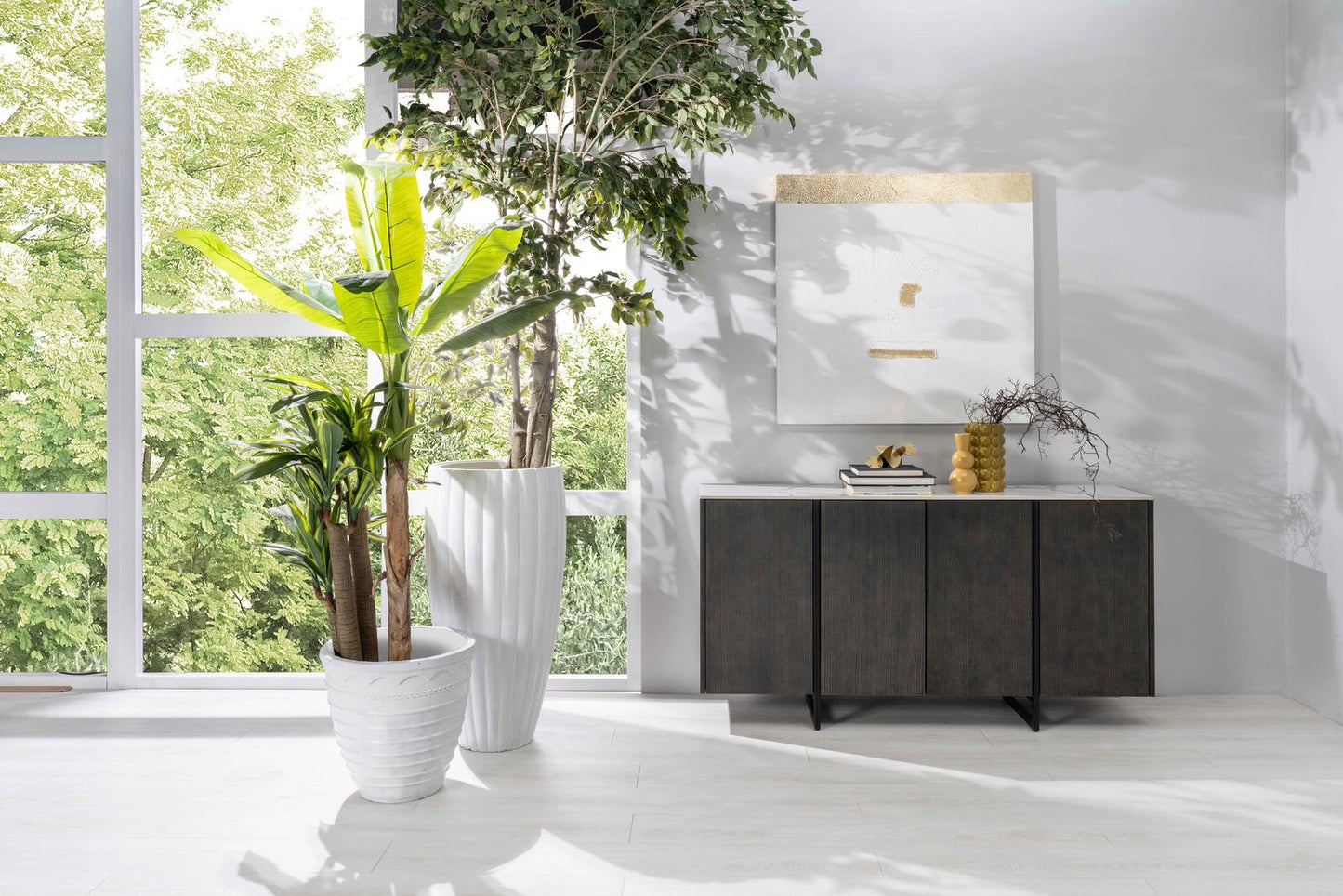 Madia 4 Ante Top Ceramica Marmo Calacatta 160x40xH85 cm