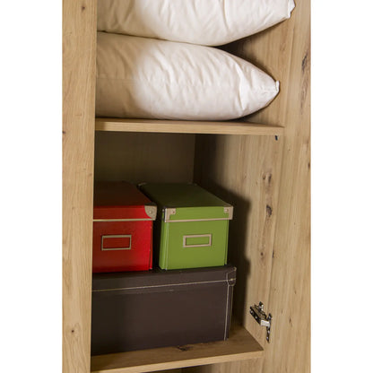 Armoire avec 4 portes et 2 tiroirs 162x58 cm chêne artisanal