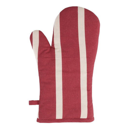 Gant de cuisine pop rayé bordeaux crème 18x32 cm