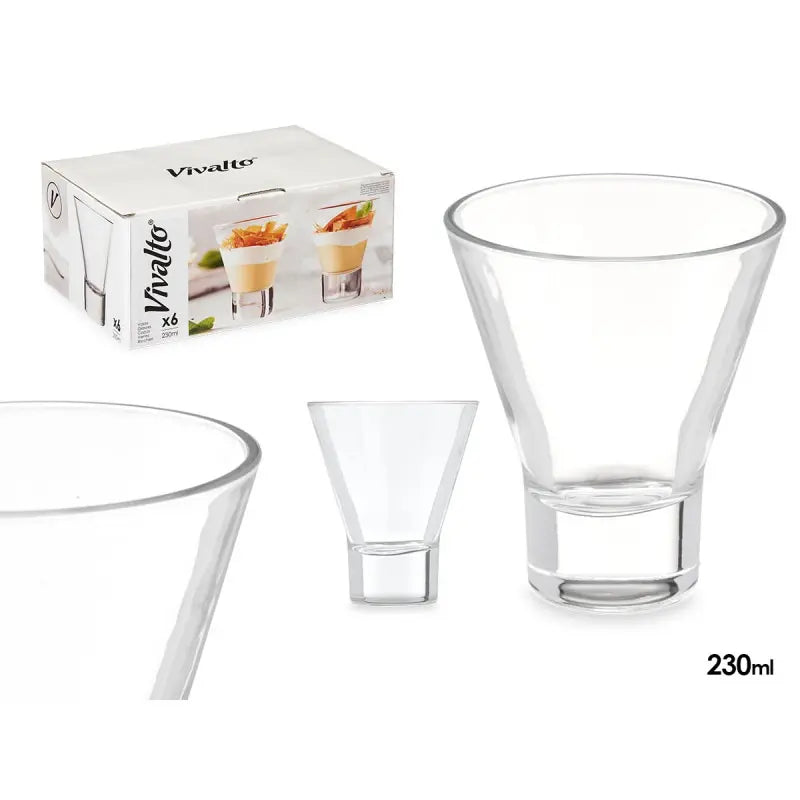 Verre conique à base transparente de 230 ml