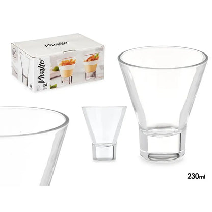 Verre conique à base transparente de 230 ml