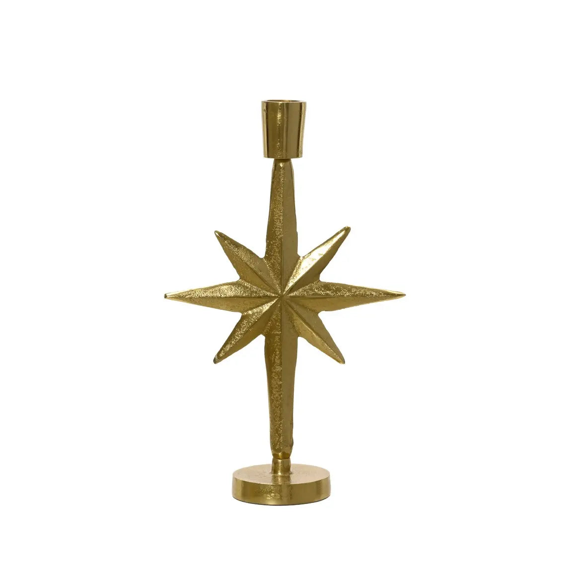 Candeliere oro in alluminio con stella 16,5 × H26 cm