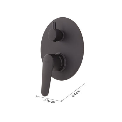 Miscelatore da incasso per doccia con deviatore Como nero matt 16 x 6,4 x 6,4 cm