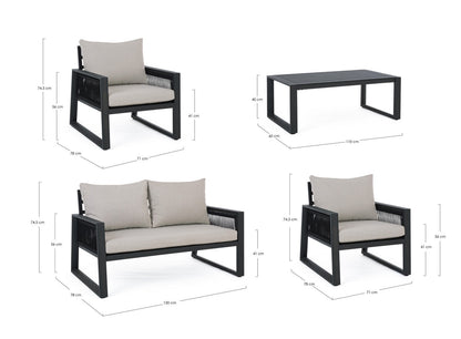 Ensemble salon de jardin Captiva anthracite