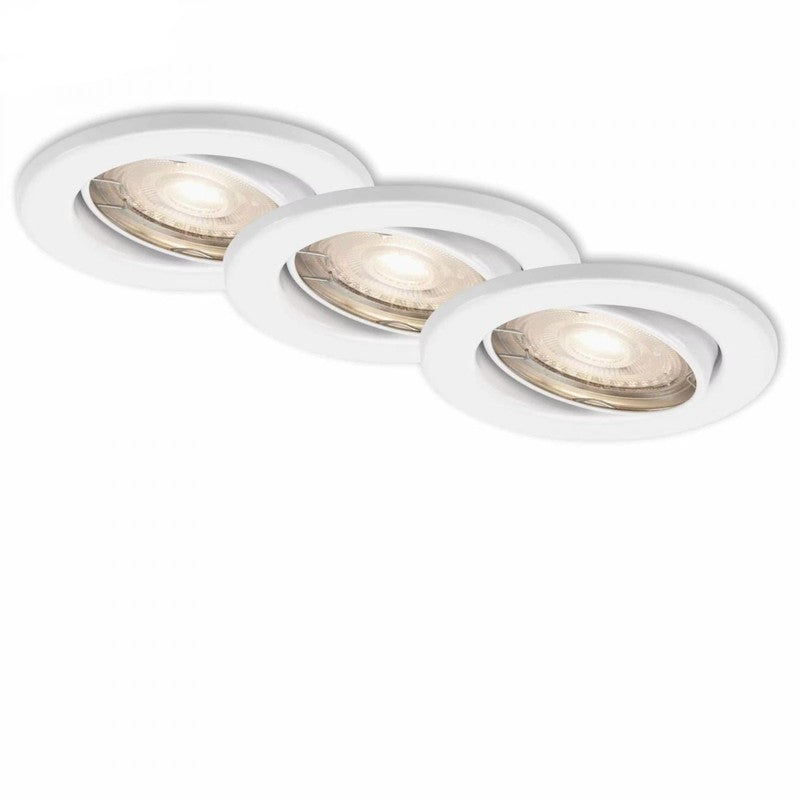 Lot de 3 spots encastrables Sten orientables GU10 Ø 8,6 cm blanc