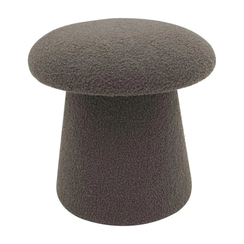 Pouf en tissu Teddy Mushy gris tourterelle Ø 37x H 38 cm