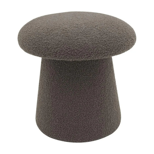 Pouf en tissu Teddy Mushy gris tourterelle Ø 37x H 38 cm
