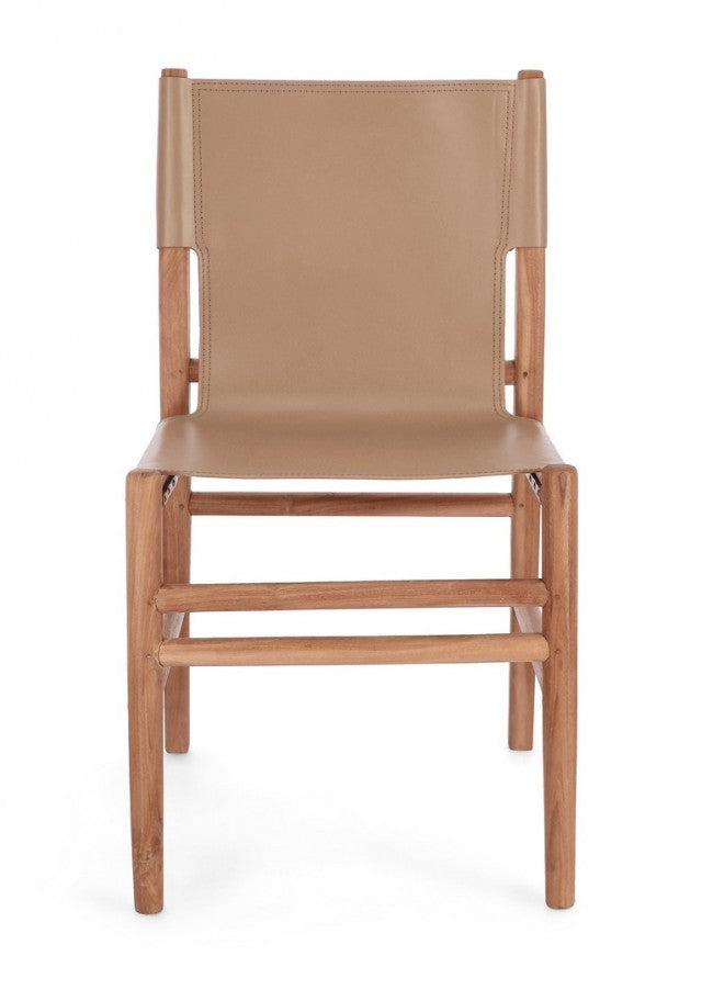 2x Sedia in pelle 48x58x85x47h