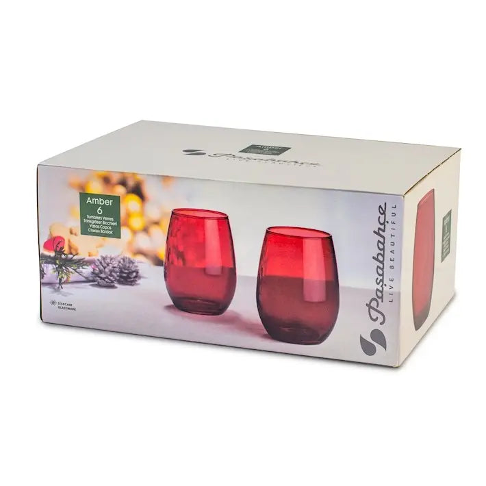 Lot de 6 verres Amber rouges de 35 cl