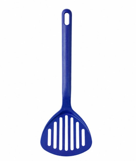 Pelle à hamburger perforée bleue