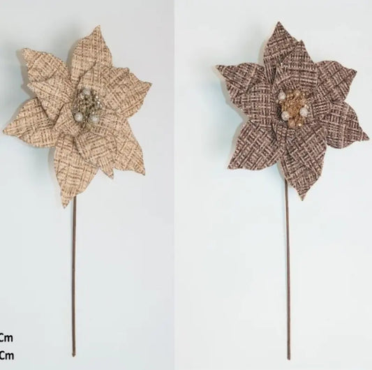 Fiore decorativo White & Brown Ø31 × H45 cm – 1 pezzo assortito