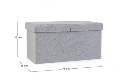 2x Pouf grigio boucle 76x38x38