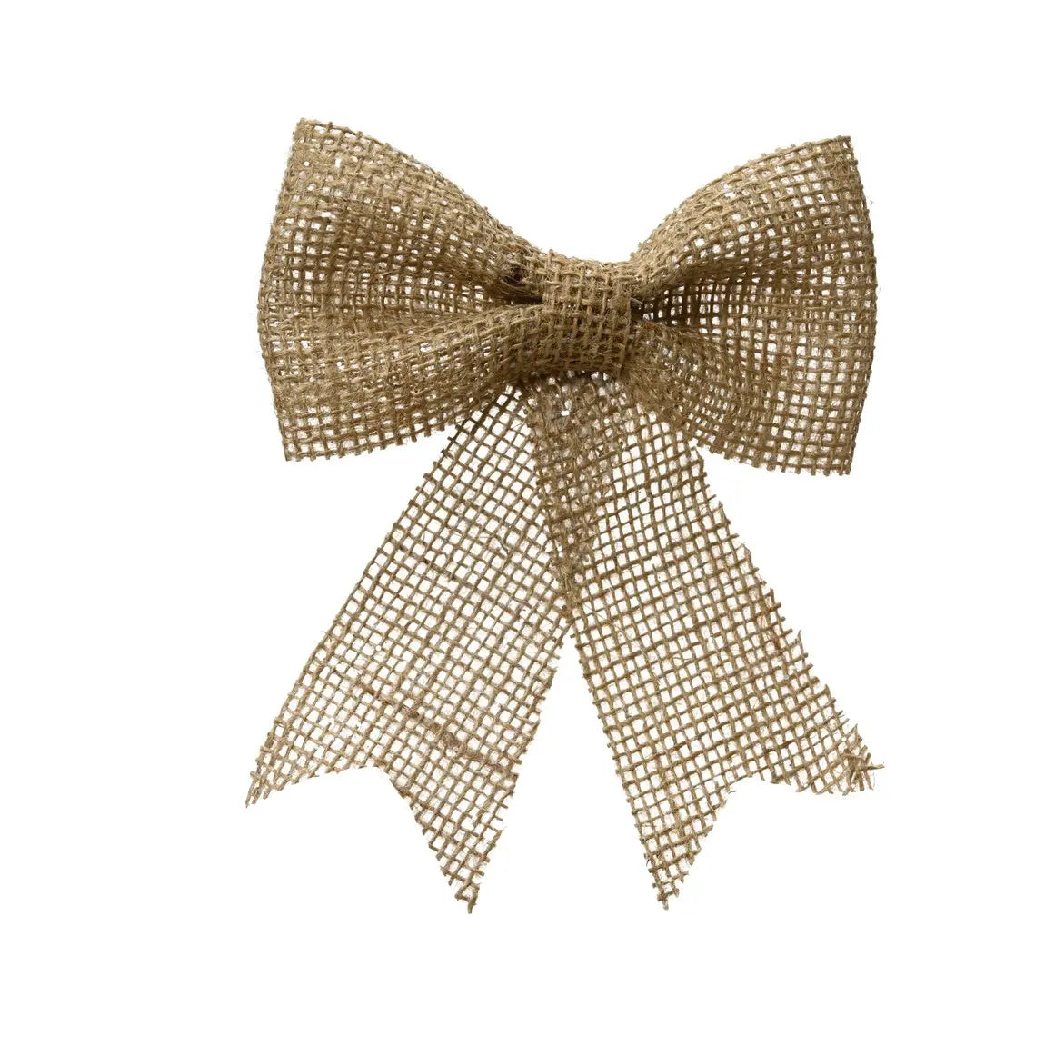 Set 2 fiocchi natalizi in juta naturale 15 × 17 cm