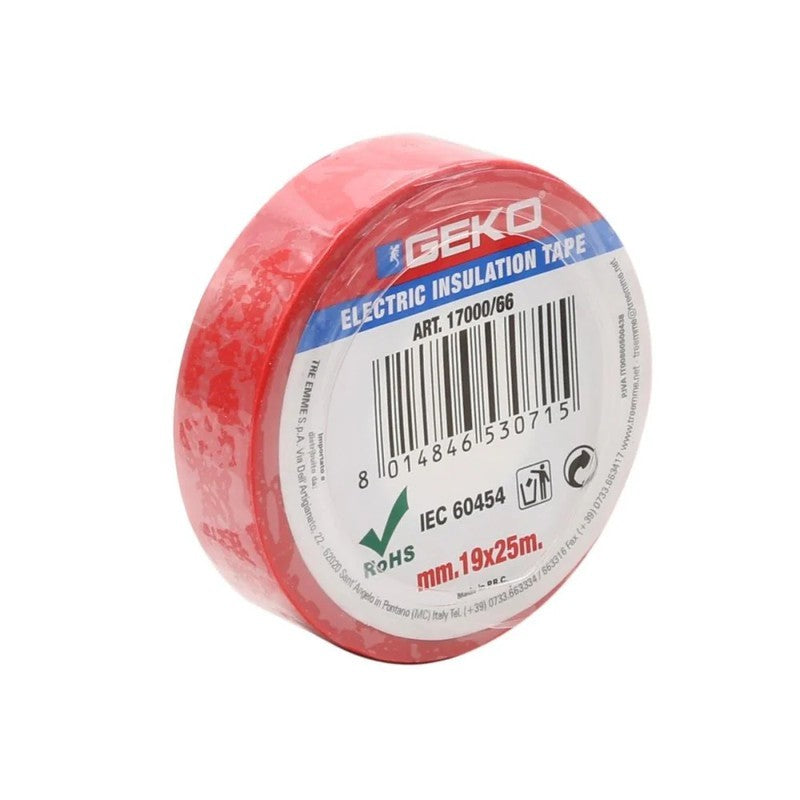Ruban isolant rouge 19 mm x 25 m