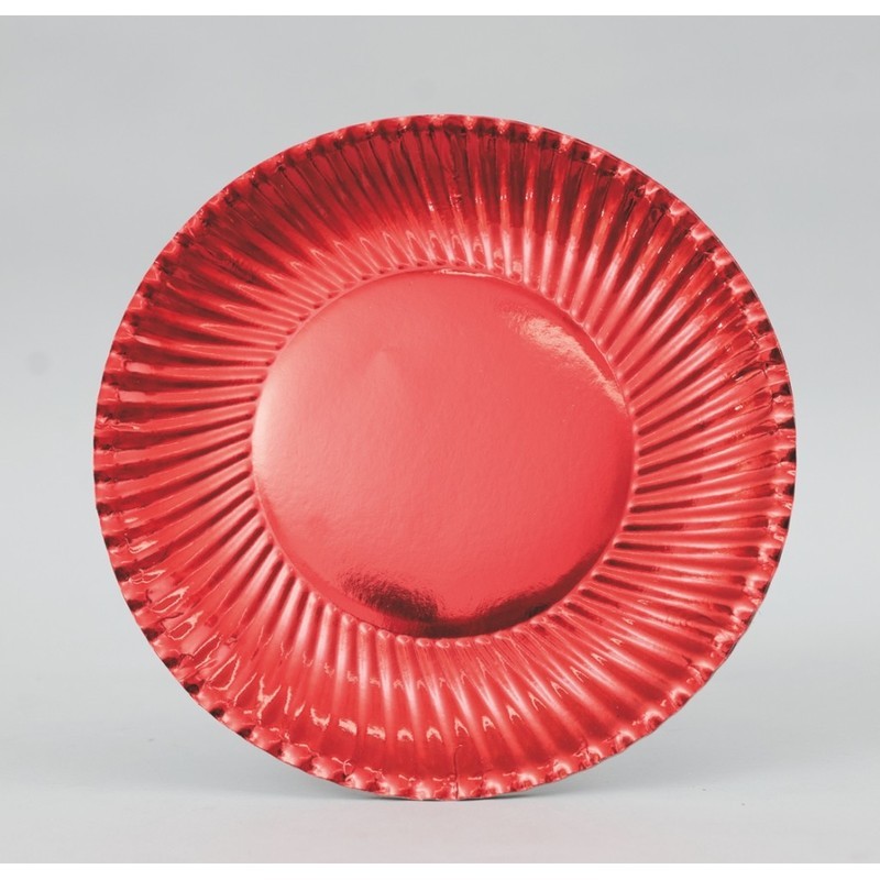 Set 10 piatti di carta rossi Ø24 cm