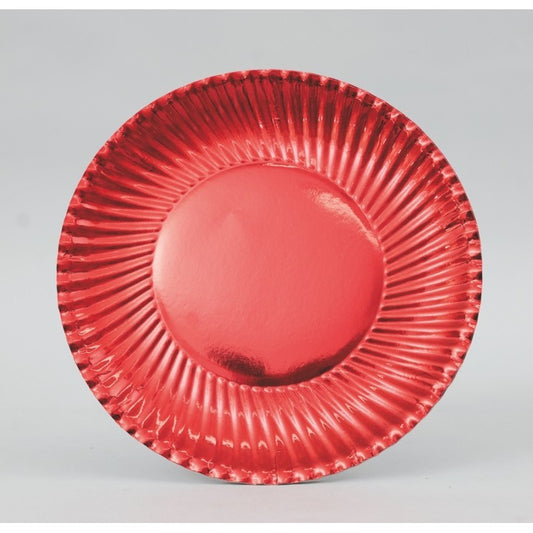 Lot de 10 assiettes en carton rouges Ø24 cm