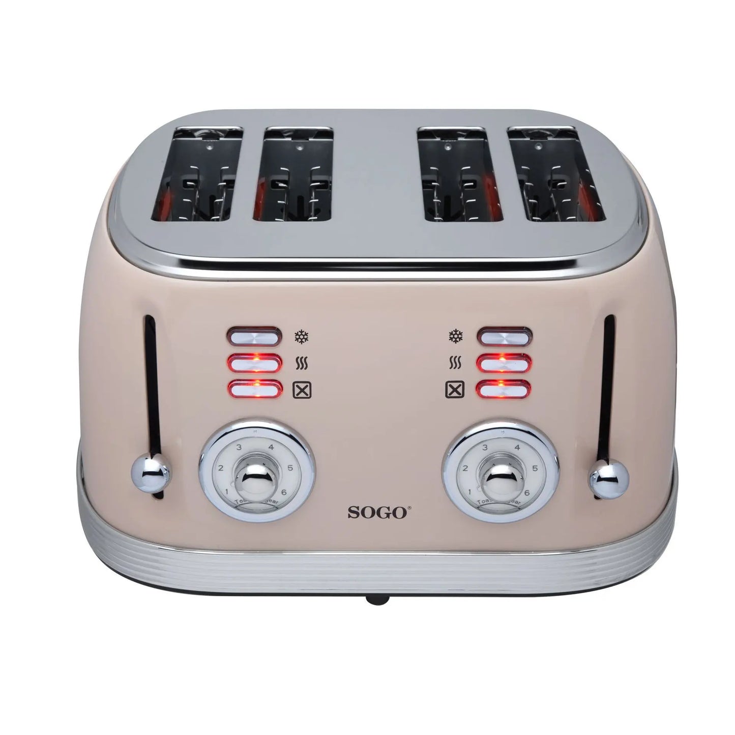Grille-pain rétro beige 1500W 4 emplacements