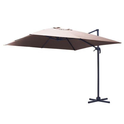 Parasol en Aluminium Couleur Sable avec Poteau Latéral 4x4 m