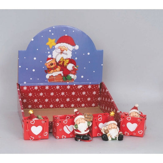 Père Noël en céramique H7 cm assorti en sachet pochette – 1 pièce assortie