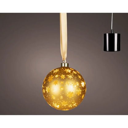Sfera natalizia oro con LED Ø14 cm