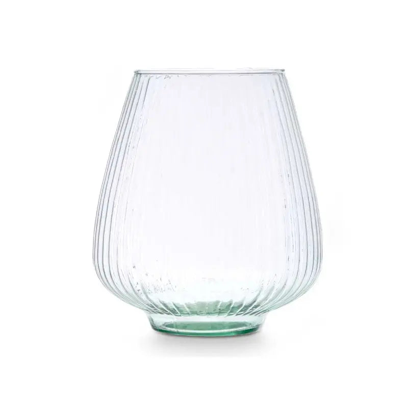 Vase en verre recyclé nervuré Ø22x26h