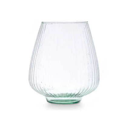 Vase en verre recyclé nervuré Ø22x26h