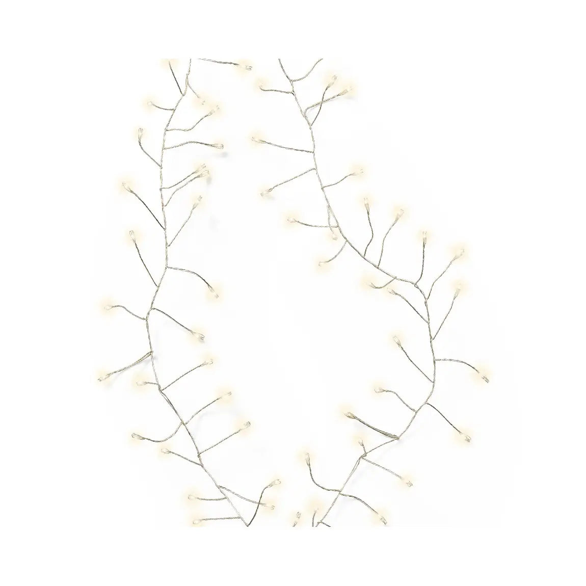 Catena micro LED Compact filo argento luce bianco caldo classico 120 cm da interno
